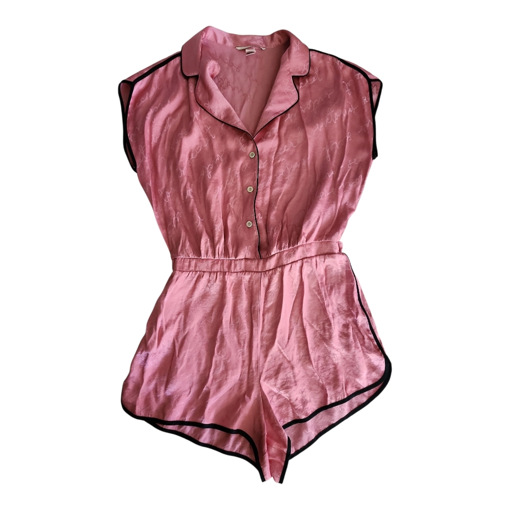 Victoria’s Secret Pink Satin Pajama Romper Size Small - Picture 2 of 9